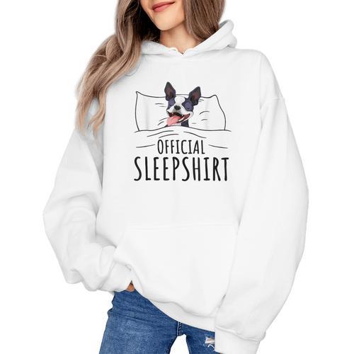 Boston Terrier Dog Lovers Sleepshirt Apparel Men Women Women's Hoodie - Bostonterriersmerch.com