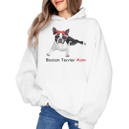 Boston Terrier Mom Bandana Boston Terrier Dog Women's Hoodie - Bostonterriersmerch.com
