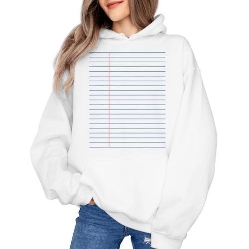 Colleged Ruled Paper Lined Writer Student Professor Teacher Women's Hoodie - teacherstshirts.com UK