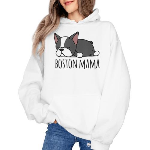 Cute Boston Terrier Boston Mama Women's Hoodie - Bostonterriersmerch.com