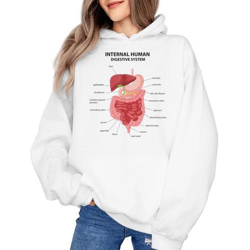 Digestive System Anatomy Anatomical Biology Teacher Men Women Women's Hoodie - teacherstshirts.com DE