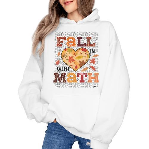 Fall Teacher Fall In Love With Math Math Thanksgiving For Men Women Women's Hoodie - teacherstshirts.com DE