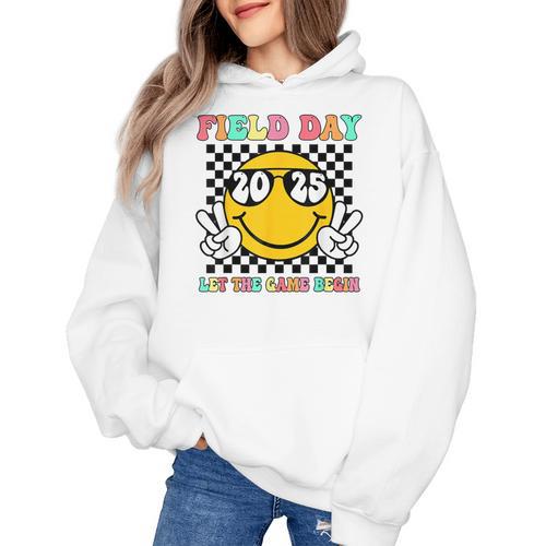 Field Day 2025 Let The Games Begin Yellow Team Teachers Kids Women's Hoodie - teacherstshirts.com CA