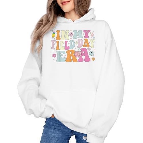 In My Field Day Era Teacher Kids Cute Groovy Field Day Women's Hoodie - teacherstshirts.com AU