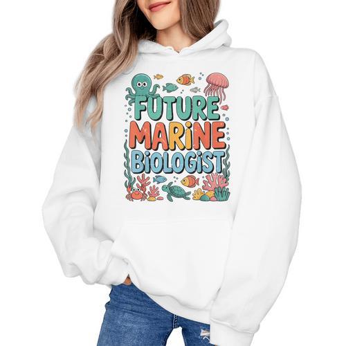 Future Marine Biologist Student Biology Teacher Kids Women's Hoodie - teacherstshirts.com CA