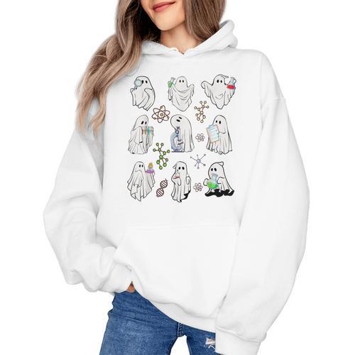 Ghost Science Teacher Chemistry Laboratory Halloween Costume Women's Hoodie - teacherstshirts.com DE