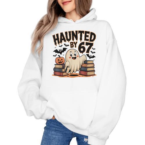 Haunted By 67 Teacher Ghost Pumpkin Halloween Costum Women's Hoodie - teacherstshirts.com