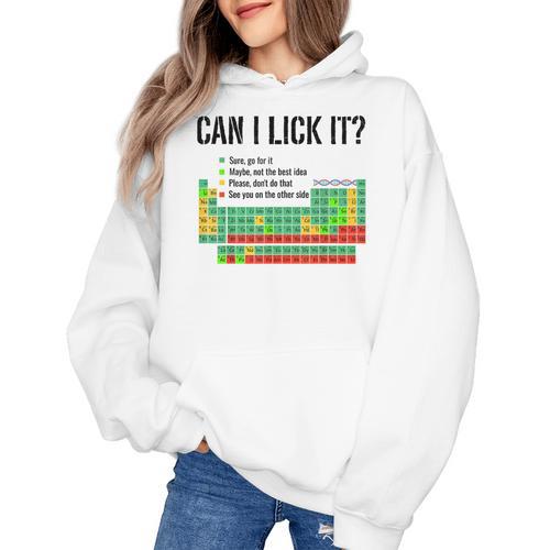 Can I Lick It Periodic Table Chart Science Teacher Women's Hoodie - teacherstshirts.com CA
