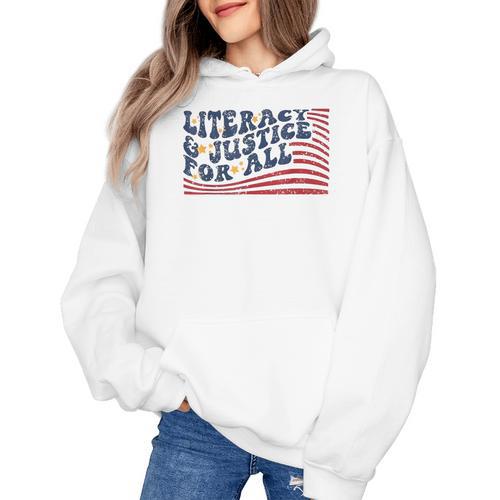 Literacy Justice For All Teacher Women's Hoodie - teacherstshirts.com UK