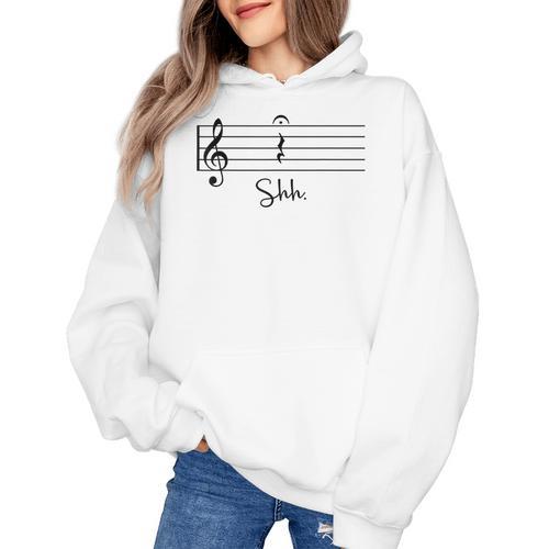 Music Notes Shirt Shh Quarter Fermata Teacher Women's Hoodie - teacherstshirts.com