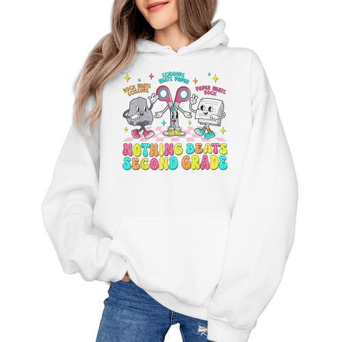Nothing Beats 2nd Second Grade Back To School Teacher Kids Women's Hoodie - teacherstshirts.com UK