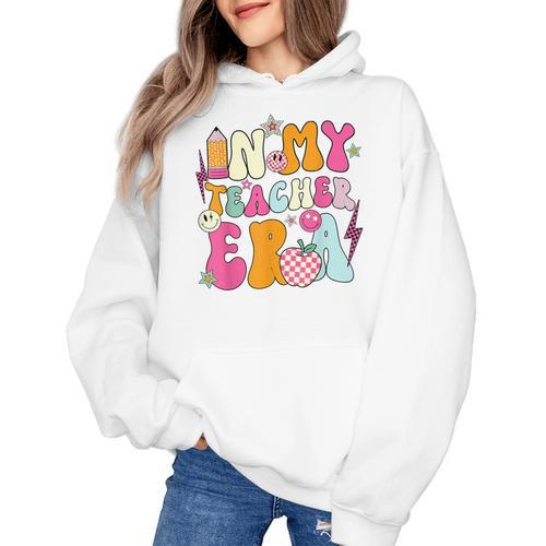 Retro Groovy In My Teaching Era Best Teacher Appreciation Women's Hoodie - teacherstshirts.com DE
