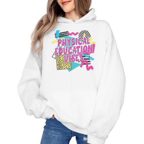Retro Physical Education Vibes Gym Teacher Phys Ed Teacher Women's Hoodie - teacherstshirts.com UK