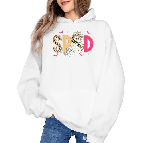 Sped Teacher Halloween Ghost Special Education Preppy Fall Women's Hoodie - teacherstshirts.com AU