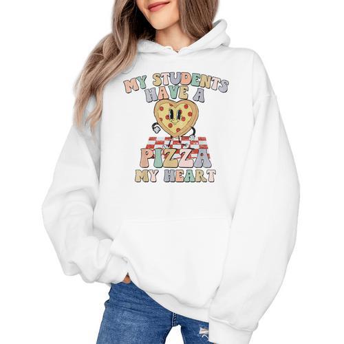 My Students Have A Pizza-My-Heart Valentines Day Teacher Women's Hoodie - teacherstshirts.com AU
