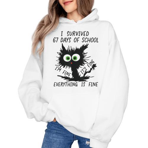 I Survived 67 Days Of School Teachers Students Humor Women's Hoodie - teacherstshirts.com AU