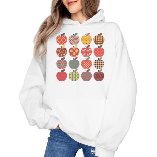 Teacher Apple Back To School Art For School Supplies Women's Hoodie - teacherstshirts.com UK