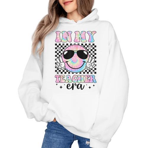 In My Teacher Era Groovy Tie Dye Back To School Cute Teacher Women's Hoodie - teacherstshirts.com AU