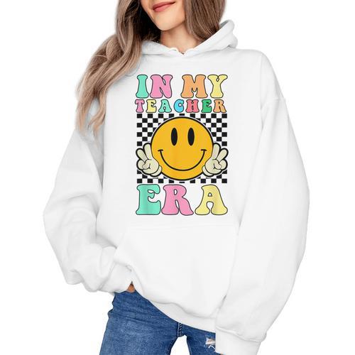 In My Teacher Era Retro Back To School Teacher Student Women's Hoodie - teacherstshirts.com UK