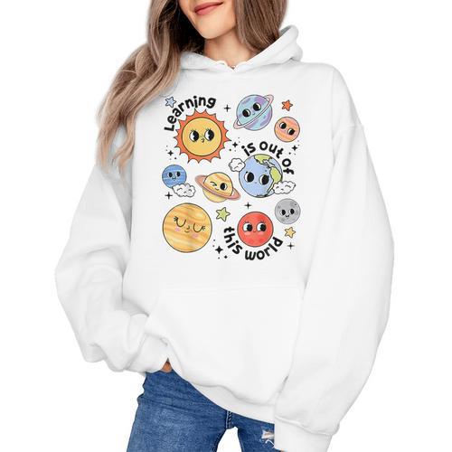 Teacher Space Science Learning Is Out Of World Solar System Women's Hoodie - teacherstshirts.com AU