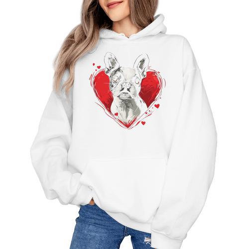 Valentine's Day Boston Terrier Dog Women's Hoodie - Bostonterriersmerch.com