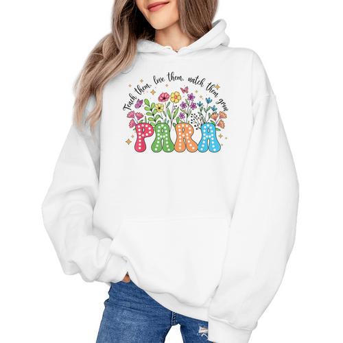 Wildflower Para Floral Paraprofessional Paraeducator Teacher Women's Hoodie - teacherstshirts.com AU