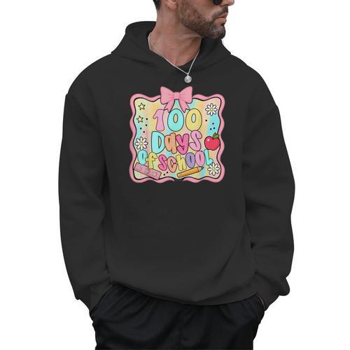 100 Days Of School Preppy 100th Day Of School Teacher Kids Men Hoodie - teacherstshirts.com AU