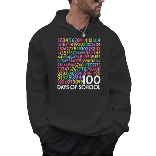 100th Day Of School Teacher Kids 100 Days Math Numbers Men Hoodie - teacherstshirts.com AU