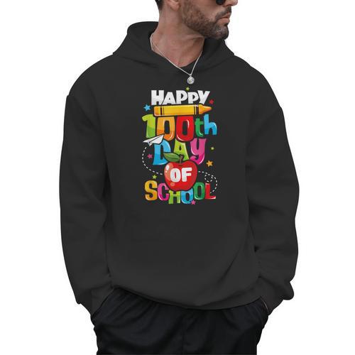 100th Day Of School Teachers Kids Child Happy 100 Days Men Hoodie - teacherstshirts.com AU
