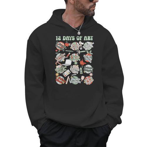 12 Days Of Art Teacher Christmas Artists Painter Educational Men Hoodie - teacherstshirts.com CA