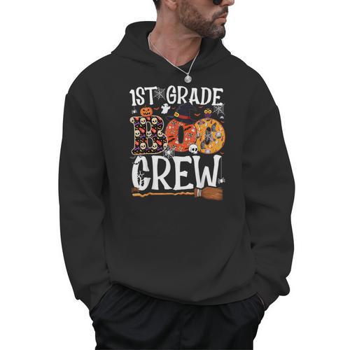 1st Grade Boo Crew Cute Ghost Halloween Teacher Kids Men Hoodie - teacherstshirts.com DE