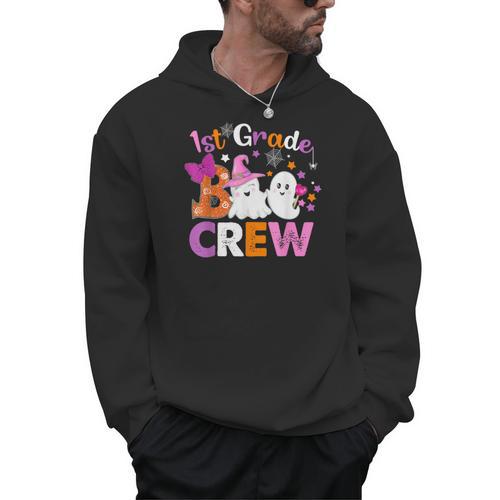 1st Grade Boo Crew First Grade Halloween Costume Teacher Kid Men Hoodie - teacherstshirts.com CA