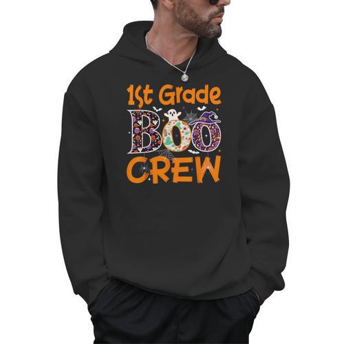 1st Grade Boo Crew First Grade Halloween Teacher Men Hoodie - teacherstshirts.com AU