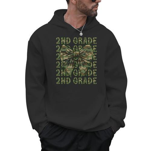 2nd Grade Teacher Student Camo Bow Back To School Men Hoodie - teacherstshirts.com DE