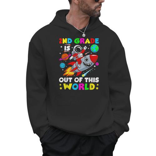 2nd Grade Is Out Of This World Space Rocket Planets Teacher Men Hoodie - teacherstshirts.com
