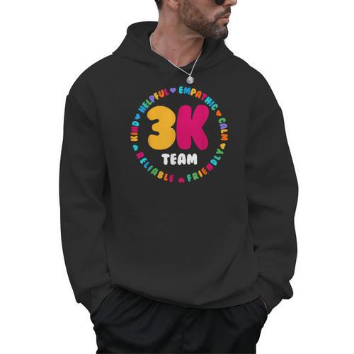 3K Team & Teacher Squad Threes Crew PreK Elementary Team Men Hoodie - teacherstshirts.com UK