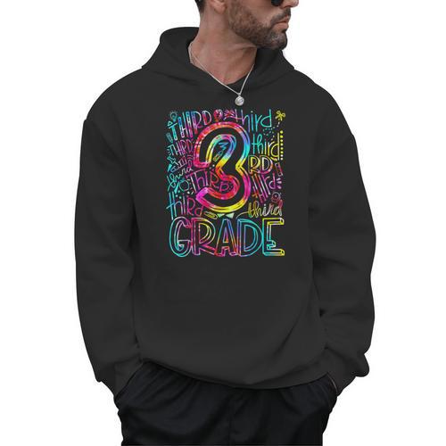3rd Grade Typography Team Third Grade Teacher Back To School Men Hoodie - teacherstshirts.com UK