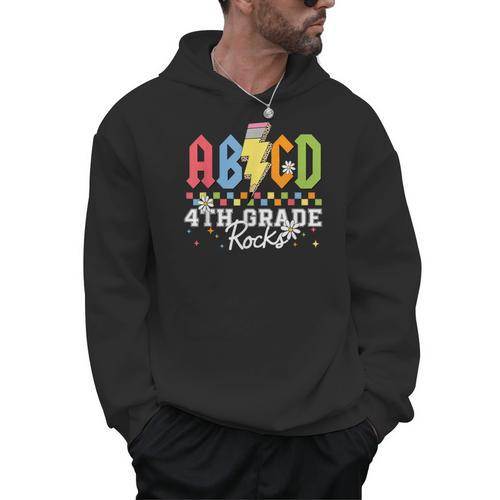 4th Grade Rocks ABCD Back To School Rock Teachers Men Hoodie - teacherstshirts.com AU