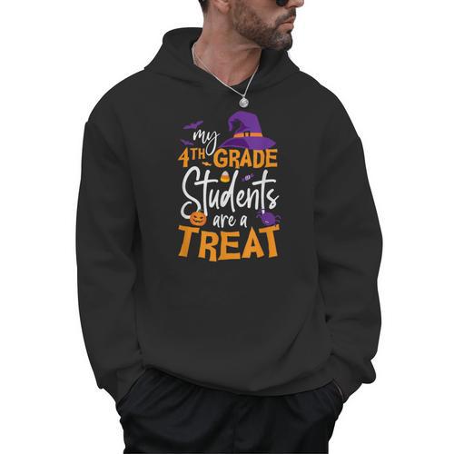 My 4th Grade Students Are a Treat Teacher Halloween Witch For Men Women Kids Men Hoodie - teacherstshirts.com