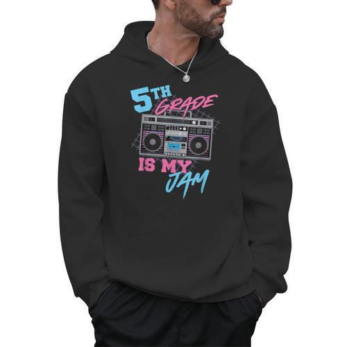 5th Grade Is My Jam Vintage 80s Boombox Teacher Student Men Hoodie - teacherstshirts.com AU