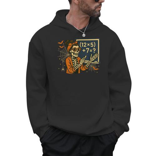67 Teacher Halloween Skeleton Six Seven Meme Math Men Hoodie - teacherstshirts.com