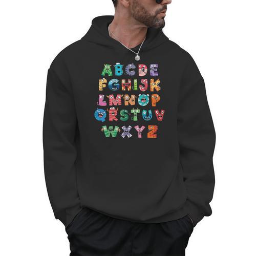 ABC Cute Monster Alphabet Halloween Teacher Costume Kids Men Hoodie - teacherstshirts.com DE