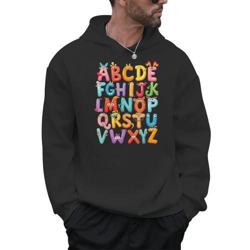 Alphabet A-Z ABC Kids Back To School Pre K Teachers Men Hoodie - teacherstshirts.com AU