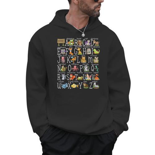 Alphabet Animals Back To School Pre-K Kindergarten Teacher Men Hoodie - teacherstshirts.com AU