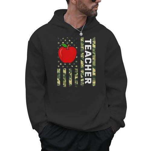 American Flag Camouflage Teacher Patriotic 4th Of July Men Hoodie - teacherstshirts.com AU