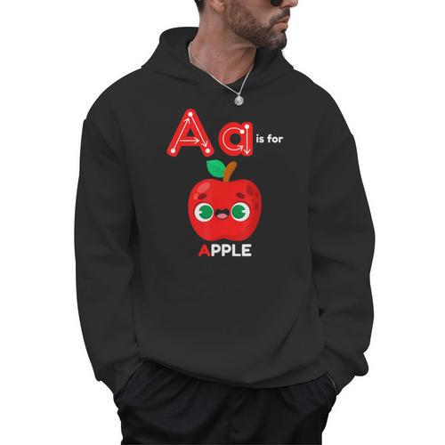 A Is For Apple Pre-K Kindergarten Teacher Student Men Hoodie - teacherstshirts.com
