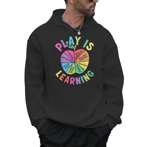 Apple Retro Play Is Learning Kindergarten Teacher Daycare Men Hoodie - teacherstshirts.com UK