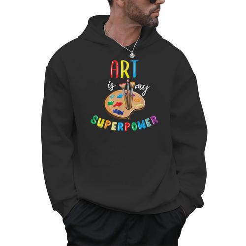 Art Is My Superpower Art Teacher Men Hoodie - teacherstshirts.com DE