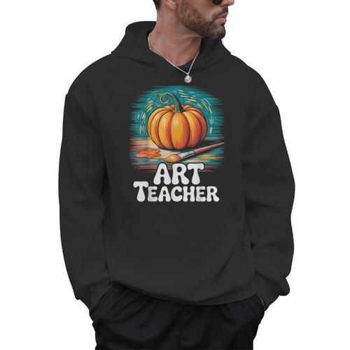 Art Teacher Pumpkin Painting Halloween Costume Men Hoodie - teacherstshirts.com UK