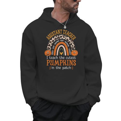 Assistant Teacher Rainbow Leopard Halloween Teacher Men Hoodie - teacherstshirts.com UK